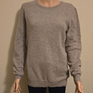 Charter Club Women's 100 % Cashmere Color Sesame Crew Neck Sweater NWT XL